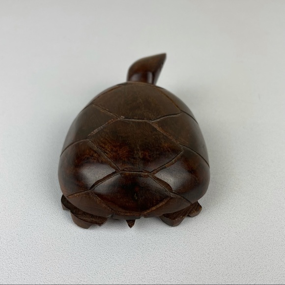 VTG Ironwood Hand Carved Turtle Tortoise Small Figurine Made in Mexico MCM Bohem - Picture 5 of 15